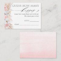 Guess How Many Kisses Pampas Grass Game Cards