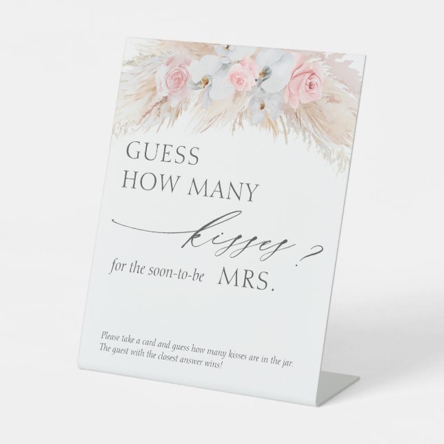 Guess How Many Kisses Pampas Grass Game Pedestal S Sign (Front)