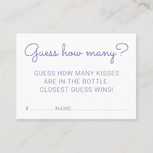 Guess How Many Kisses Rainbow Baby Shower Game Business Card