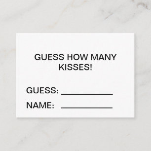 Guess How Many Kisses Shower Game Enclosure Card