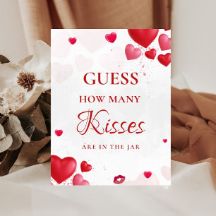 Guess how many Kisses valentine Bridal Shower Sign