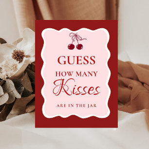 Guess how many Kisses valentine Bridal Shower Sign