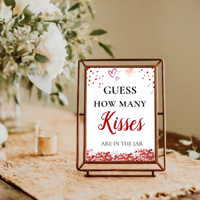 Guess how many Kisses valentine Bridal Shower Sign (Creator Uploaded)