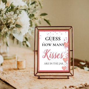 Guess how many Kisses valentine Bridal Shower Sign