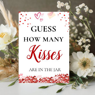 Guess how many Kisses valentine Bridal Shower Sign