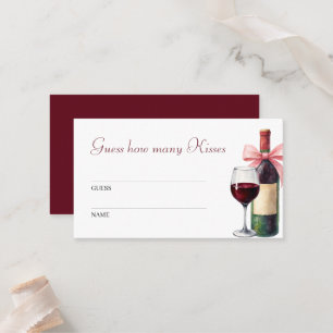 Guess How Many Kisses Wine Bridal Shower Game Place Card