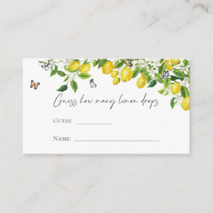 Guess How Many Lemon Drops Bridal Shower Enclosure Card