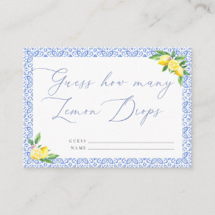 Guess How Many Lemon Drops Enclosure Card