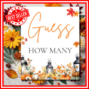 GUESS HOW MANY Little Pumpkin Baby Shower GAME Poster