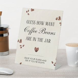 Guess How Many Love Is Brewing Bridal Shower Game Pedestal Sign