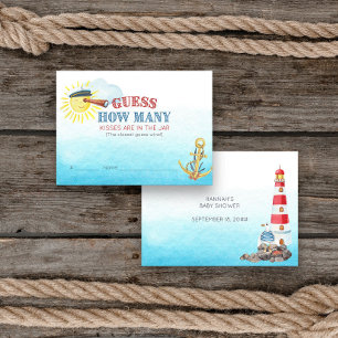 Guess How Many Nautical Baby Shower Game Card