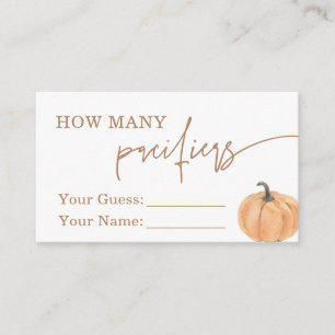 Guess How Many Pacifiers, Baby Shower Guess Card