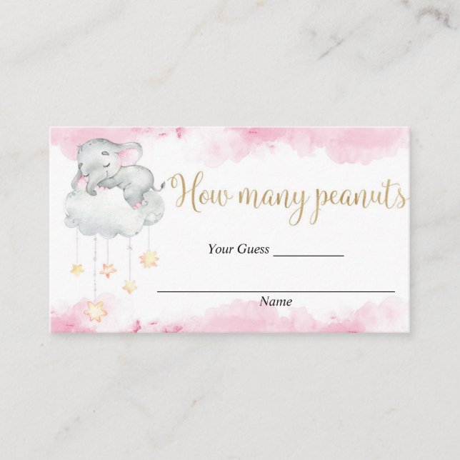 Guess how many peanuts cards inserts baby shower (Front)