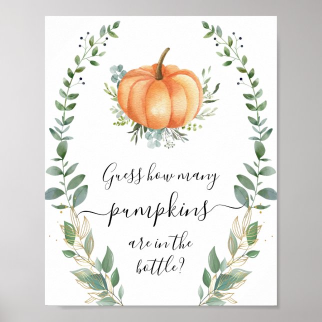 Guess How Many Pumpkins Are In The Bottle Sign (Front)