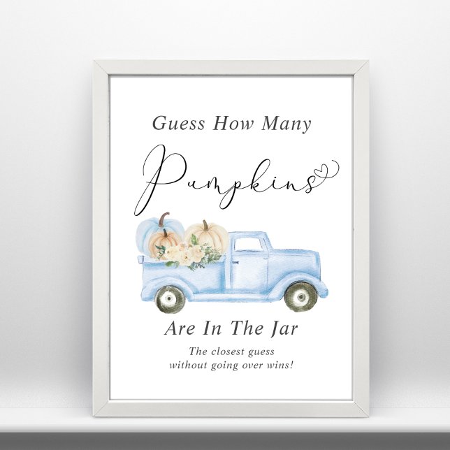 Guess How Many Pumpkins Baby Boy Shower Game Poster (Creator Uploaded)