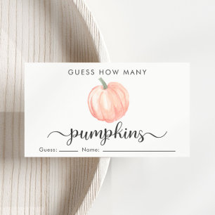 Guess How Many Pumpkins Baby Shower Game Enclosure Card
