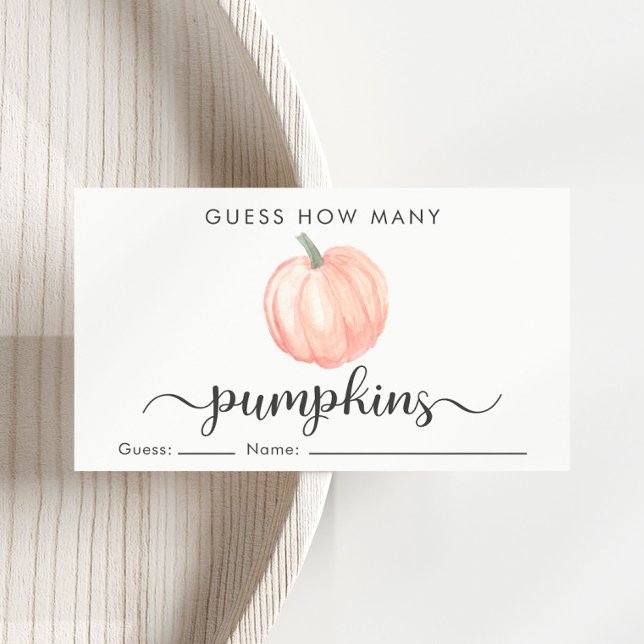 Guess How Many Pumpkins Baby Shower Game Enclosure Card (Creator Uploaded)