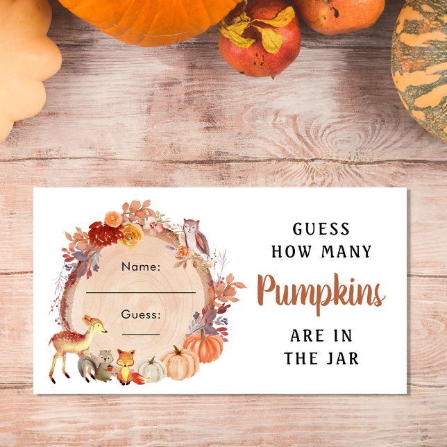 Guess How Many Pumpkins Baby Shower Game Enclosure Card (Creator Uploaded)