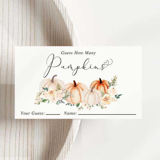 Guess How Many Pumpkins Baby Shower Game Enclosure Card (Creator Uploaded)