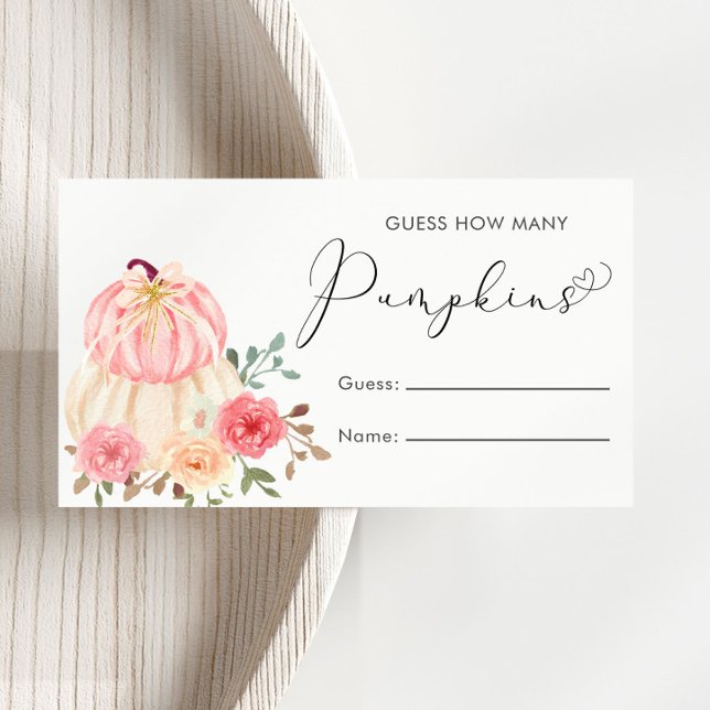 Guess How Many Pumpkins Baby Shower Game Enclosure Card (Creator Uploaded)