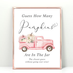 Guess How Many Pumpkins Baby Shower Game Poster