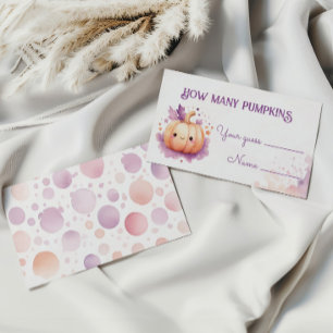 Guess How Many Pumpkins Halloween Baby Shower Game Enclosure Card
