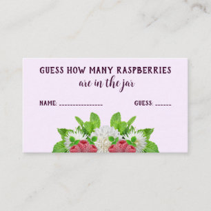 Guess How Many Raspberries Garden Bridal Shower Enclosure Card