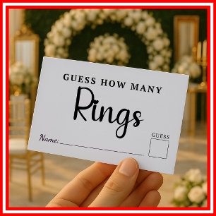 Guess How Many Rings Wedding Bridal Shower Game Enclosure Card
