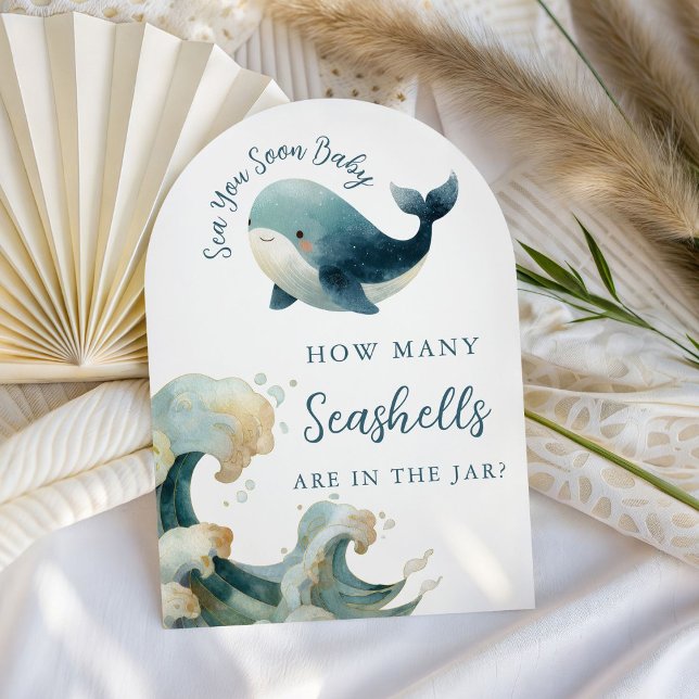 Guess How Many Sea You Soon Baby Shower Game Card (Creator Uploaded)