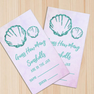 Guess How Many Seashells Baby Shower Enclosure Card