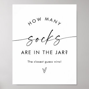 Guess How Many Socks Game   Neutral Baby Shower Poster