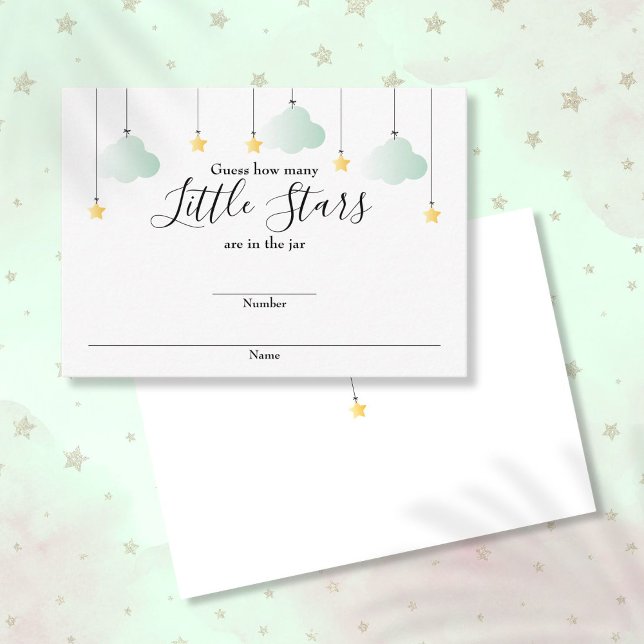 Guess How Many Stars Baby Shower Game Enclosure Card (Guess How Many Stars Baby Shower Game Enclosure Card)