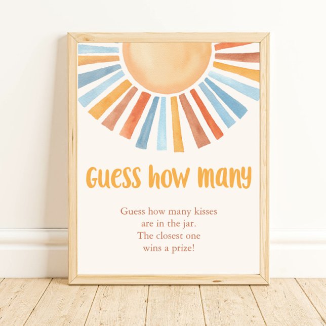 Guess how many sunshine boho baby shower game poster (Creator Uploaded)