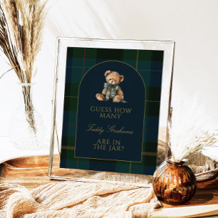 Guess How Many Teddy Bears Baby Shower Game Sign