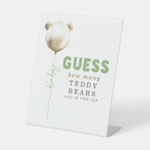 Guess How Many Teddy Bears - Baby Shower Pedestal Sign