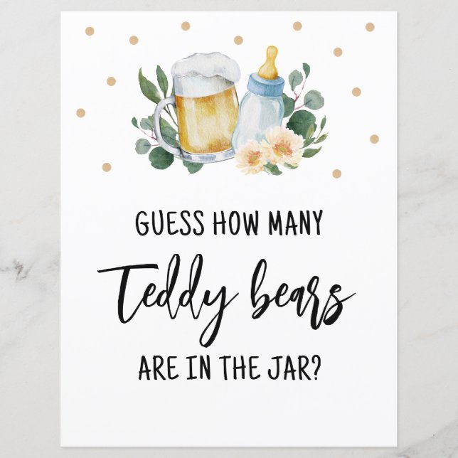 Guess How Many Teddy Bears Candies Sign Game (Front)