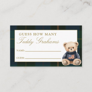 Guess How Many Teddy Grahams Baby Shower Game Enclosure Card