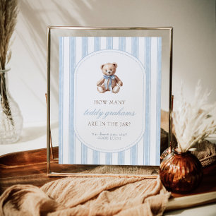 Guess How Many Teddy Grahams Baby Shower Game Sign