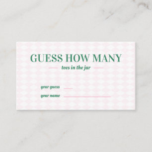 Guess How Many Tees Golf Bachelorette Bridal  Enclosure Card