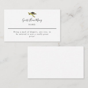 Guess How Many Watercolor Sea Turtle Baby Shower Enclosure Card
