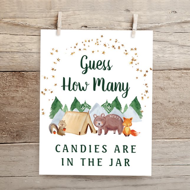 Guess How Many Woodland Animals Baby Shower Game Poster (Creator Uploaded)