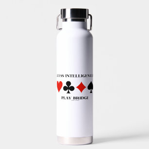 Guess Intelligently Play Bridge Four Card Suits Water Bottle