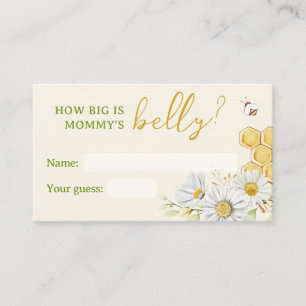 Guess Mummy Belly Bee Baby Shower Sprinkle Game Enclosure Card