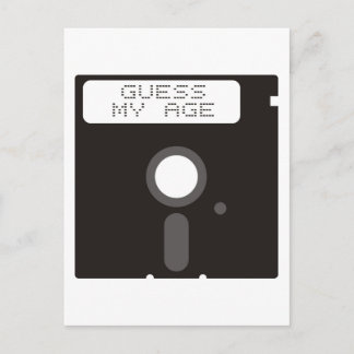 Guess my age. Funny old computer floppy disc Postcard