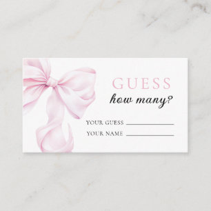 Guess Name Many Guess Cards Bow Baby Shower