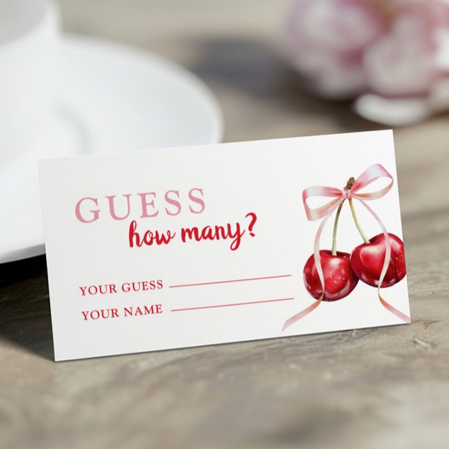 Guess Name Many Guess Cards Cherry Baby Shower (Creator Uploaded)