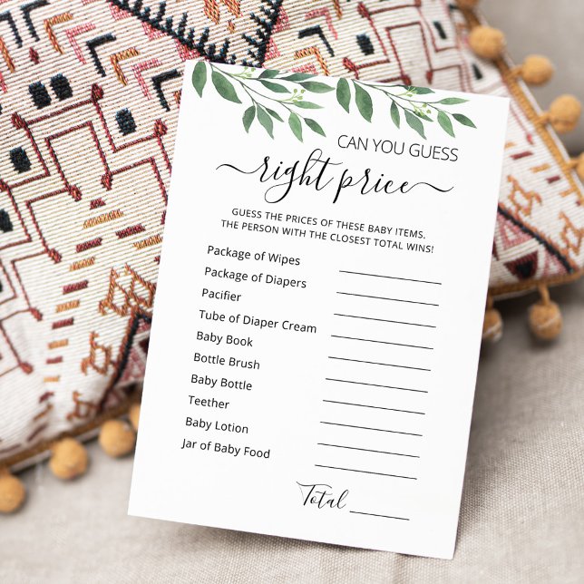Guess right price game Baby Shower party Card (Creator Uploaded)
