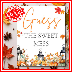 GUESS SWEET MESS Little Pumpkin Baby Shower GAME Poster