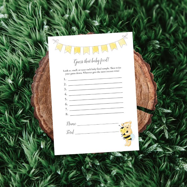 Guess That Baby Food Game Teddy Bear Card (Creator Uploaded)