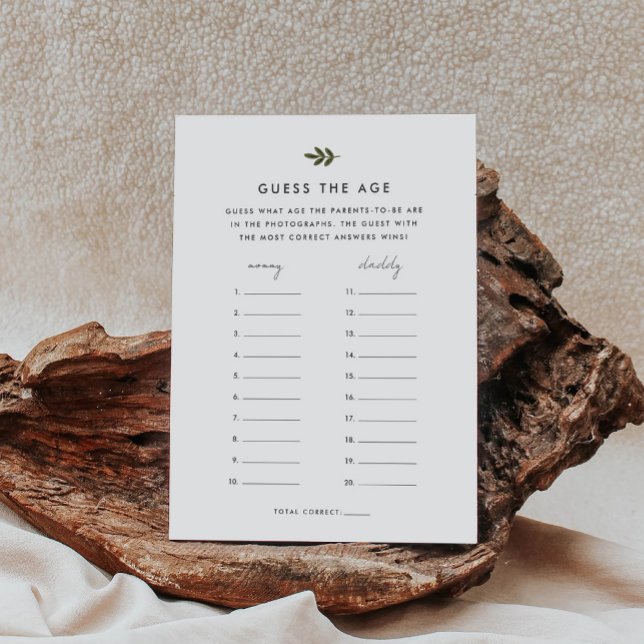 Guess the Age Baby Shower Game Enclosure Card (Creator Uploaded)